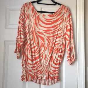 Loft 3/4 sleeve print shirt